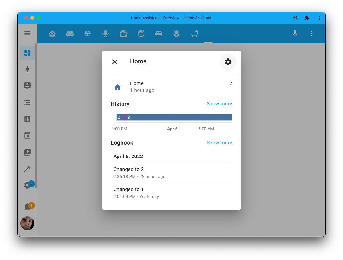 Screenshot showing the new numeric state of our zones